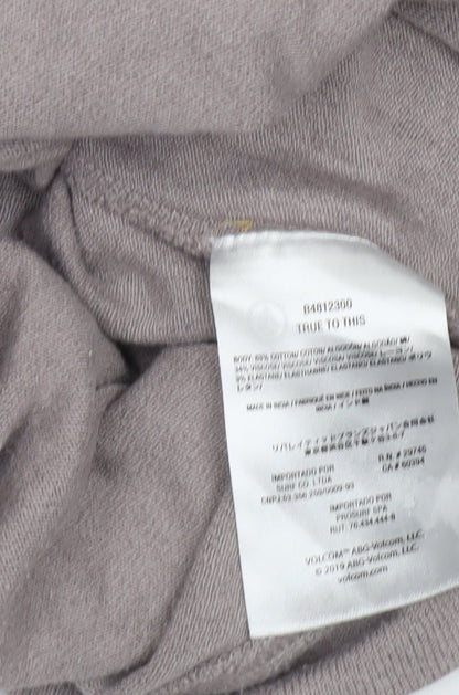 Volcom Women Grey XL Full Zip Hooded Jumper Cotton Blend