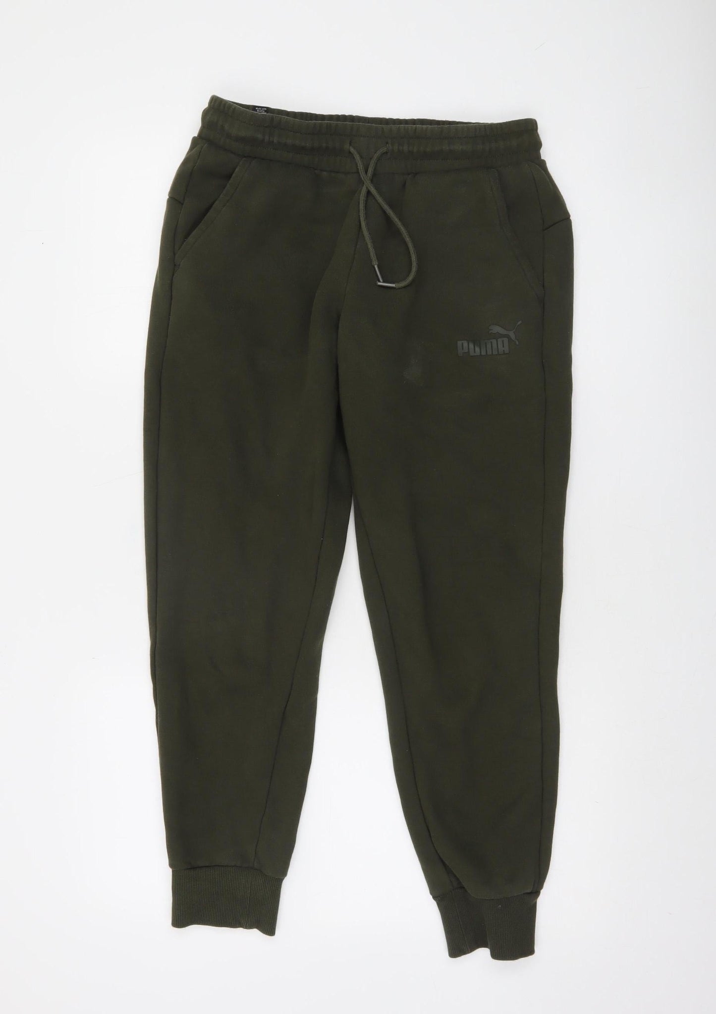 Puma Men’s Green Jogger Sweatpants Size S Casual Fleece Trousers