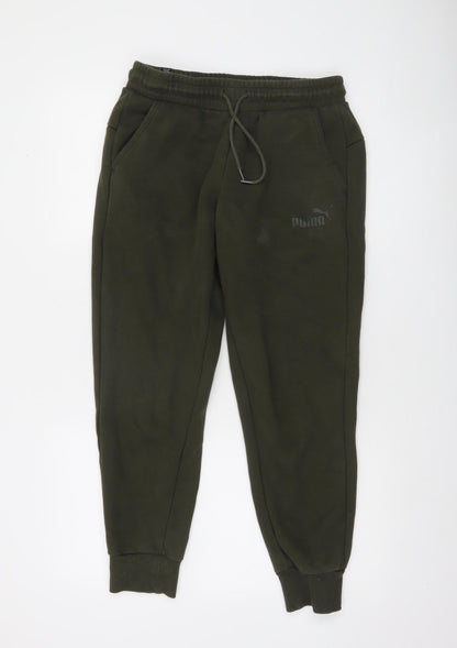Puma Men’s Green Jogger Sweatpants Size S Casual Fleece Trousers