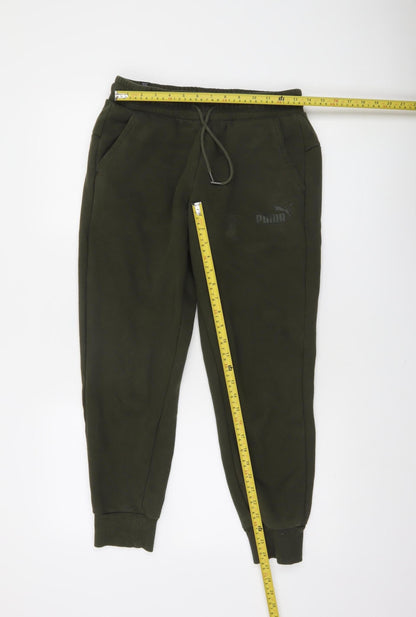 Puma Men’s Green Jogger Sweatpants Size S Casual Fleece Trousers