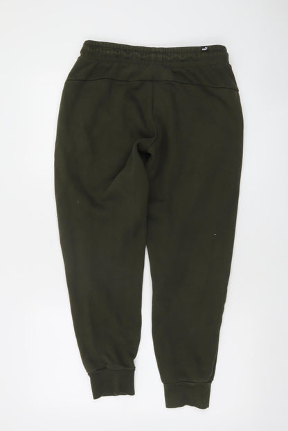 Puma Men’s Green Jogger Sweatpants Size S Casual Fleece Trousers