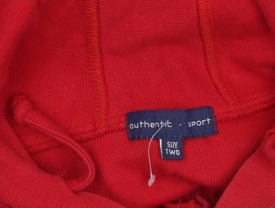 Authentic Sport Men's Red Fleece 1/2 Zip Hoodie Size M