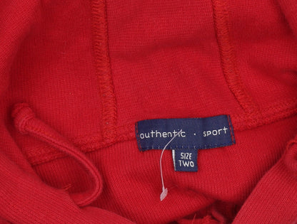 Authentic Sport Men's Red Fleece 1/2 Zip Hoodie Size M