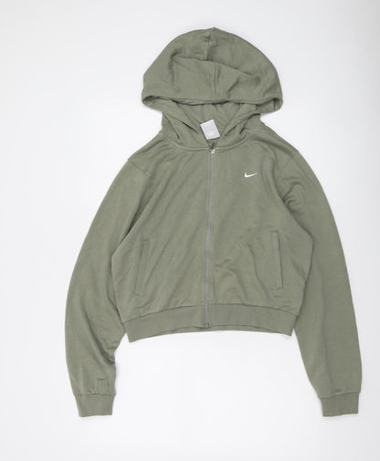 Nike Women's Green Full Zip Hoodie XS Cotton Blend