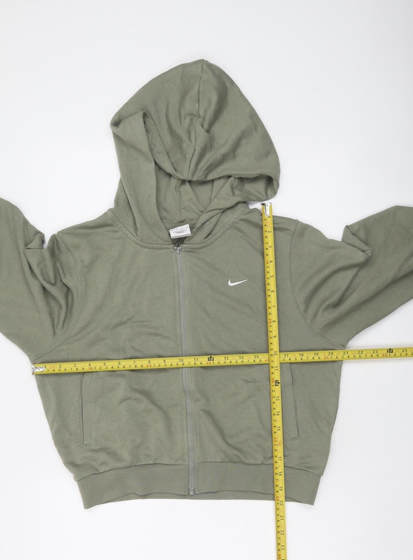 Nike Women's Green Full Zip Hoodie XS Cotton Blend