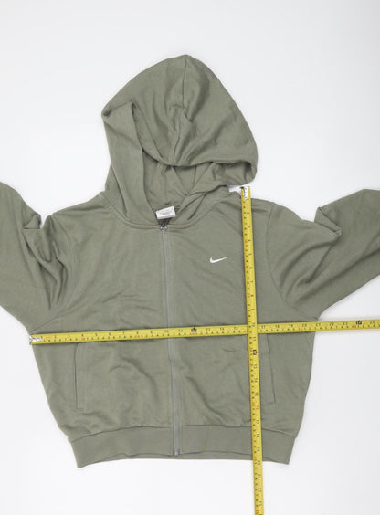 Nike Women's Green Full Zip Hoodie XS Cotton Blend