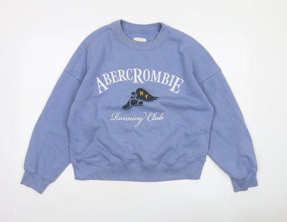 Abercrombie & Fitch Womens Blue Crew Neck Running Club Sweatshirt M