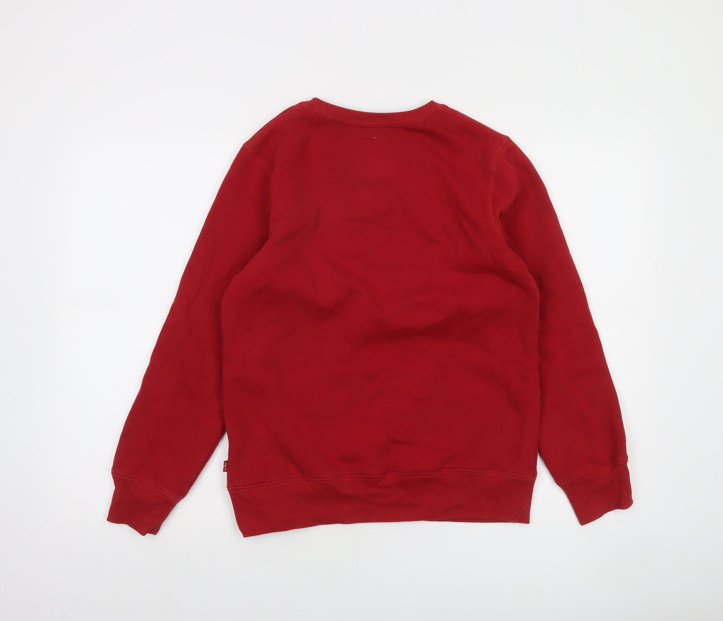 Levi's Boys Red Graphic Logo Pullover Sweatshirt 16 Years Fleece Crew Neck