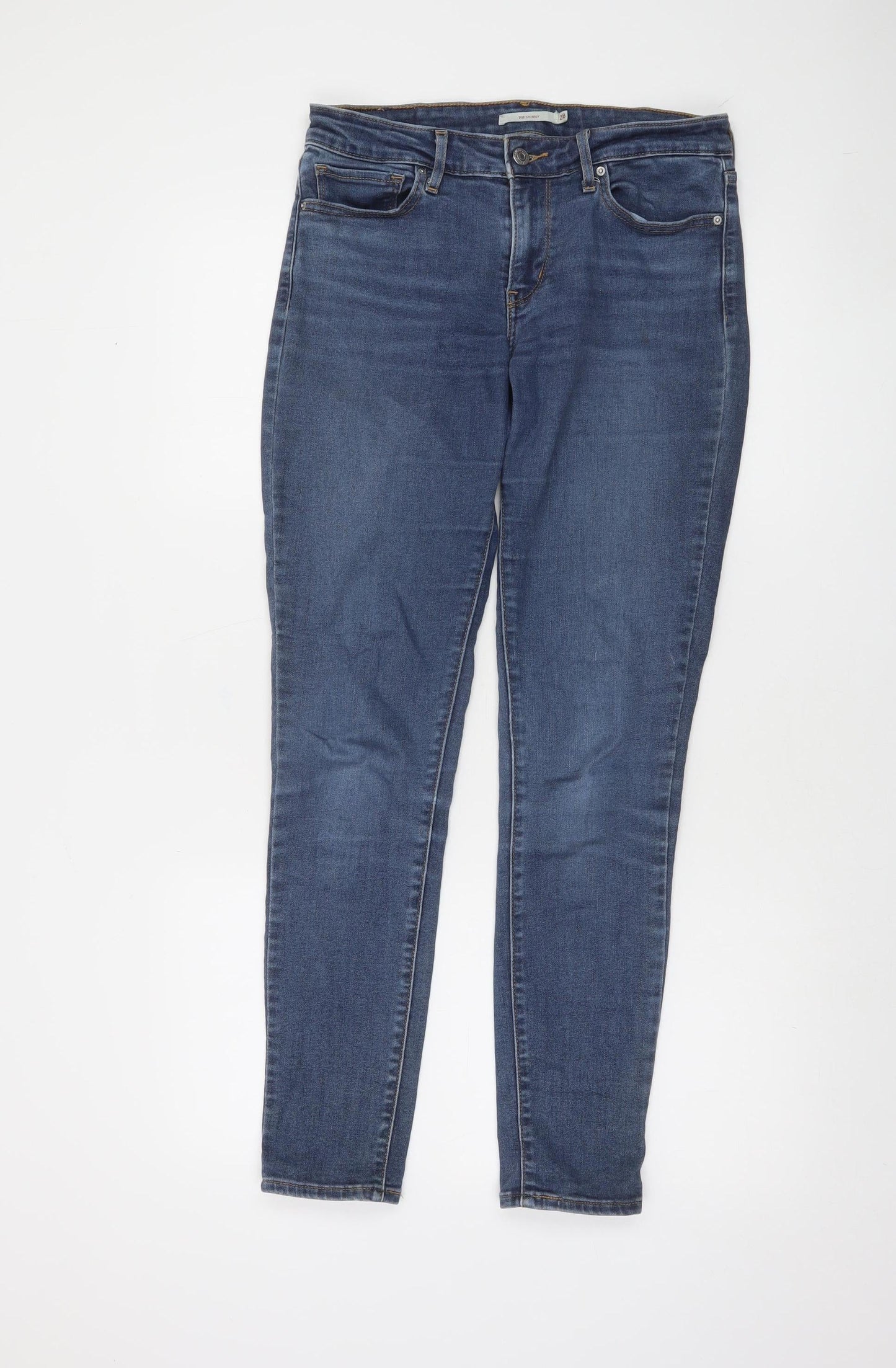 Levi's Women's Blue 711 Skinny Mid Rise Stretch Denim Jeans Size 28