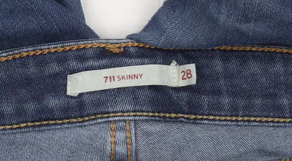Levi's Women's Blue 711 Skinny Mid Rise Stretch Denim Jeans Size 28