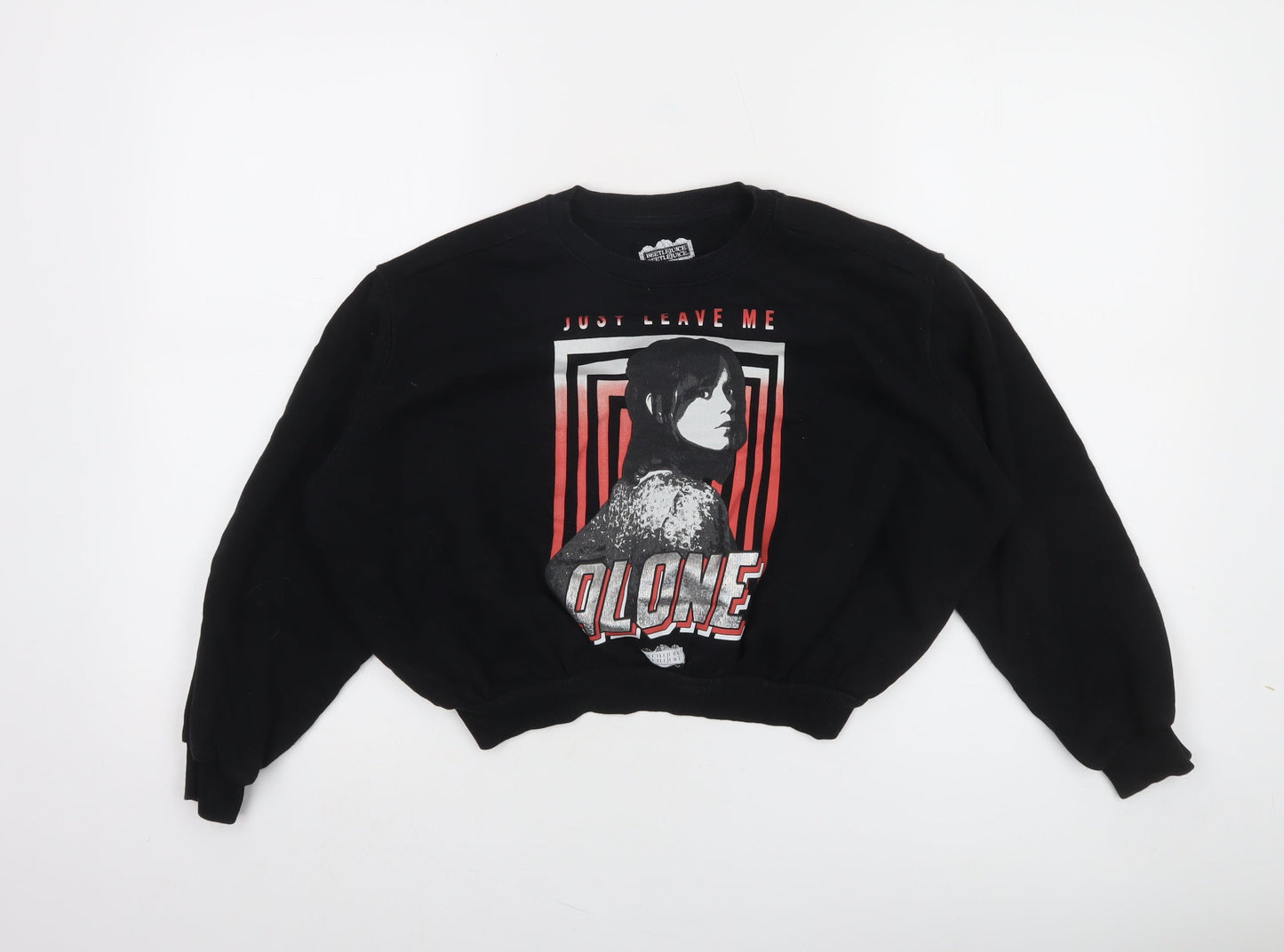 Beetlejuice Girls Black Graphic Pullover Sweatshirt 9-10 Years