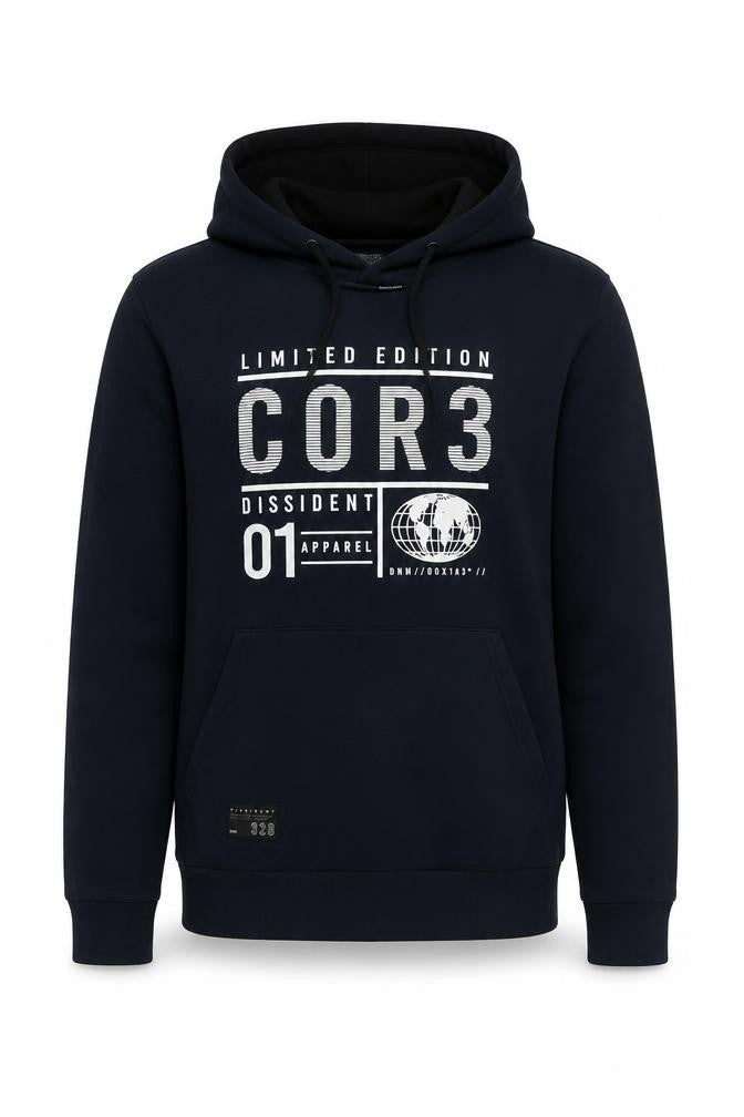 Dissident Men’s Blue Pullover Hoodie S Graphic Print Fleece