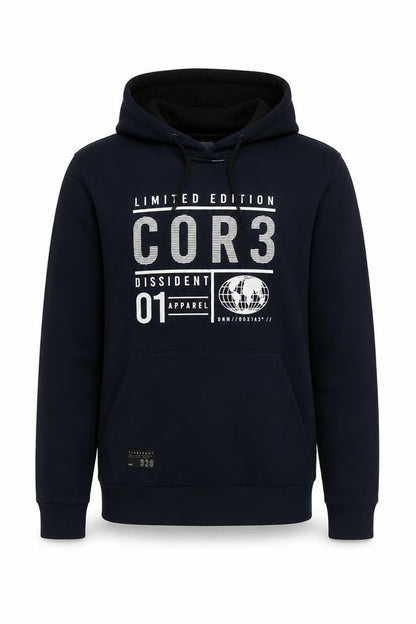 Dissident Men’s Blue Pullover Hoodie S Graphic Print Fleece