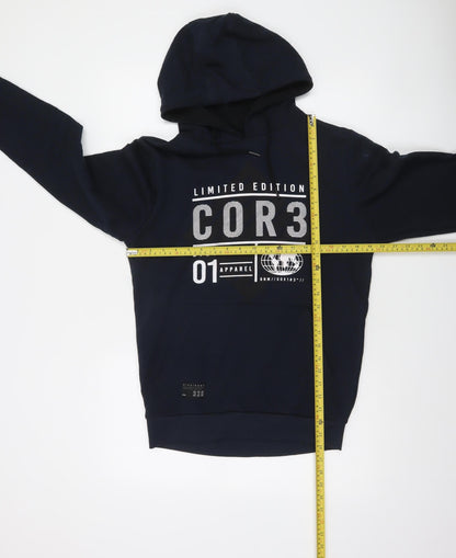 Dissident Men’s Blue Pullover Hoodie S Graphic Print Fleece