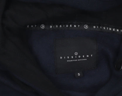 Dissident Men’s Blue Pullover Hoodie S Graphic Print Fleece