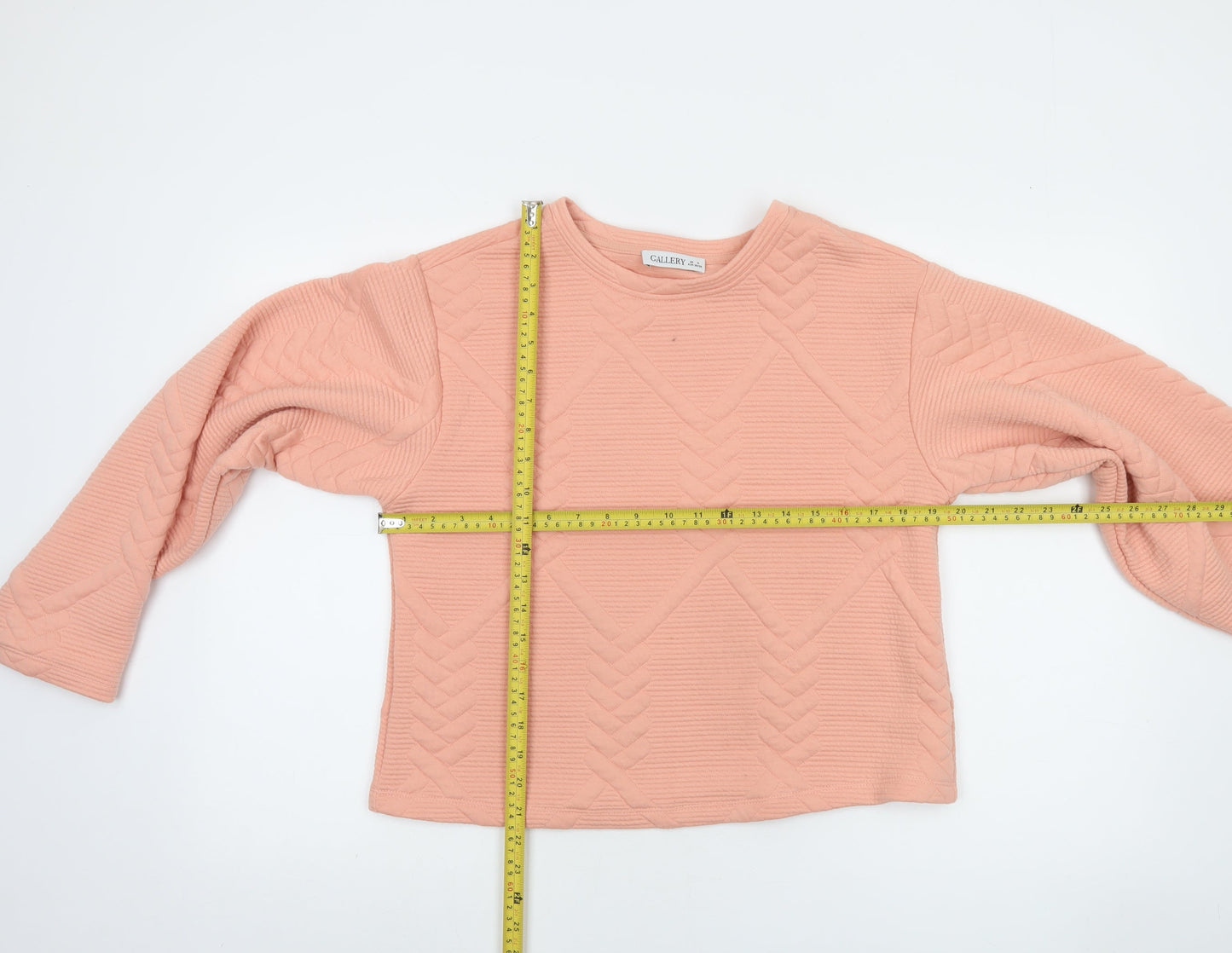 Gallery Women’s Peach Textured Pullover Sweatshirt UK S