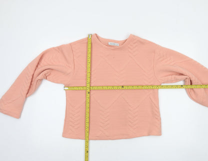 Gallery Women’s Peach Textured Pullover Sweatshirt UK S