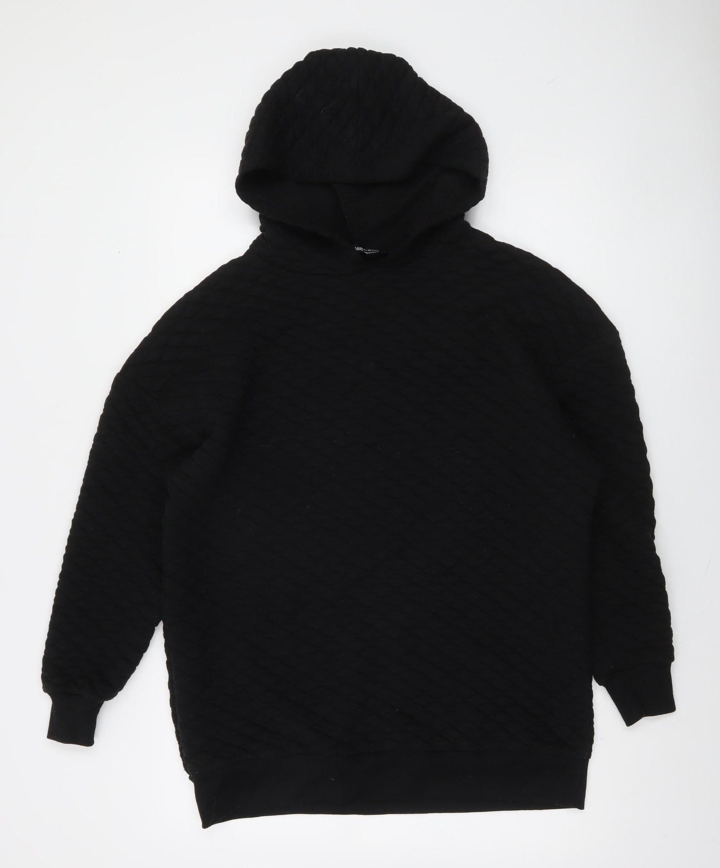 Threadbare Womens Black Quilted Pullover Hoodie Size 6