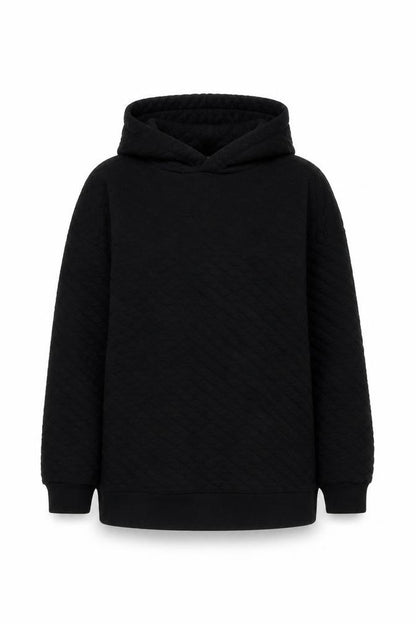 Threadbare Womens Black Quilted Pullover Hoodie Size 6