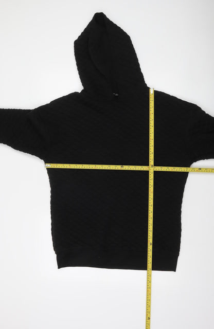 Threadbare Womens Black Quilted Pullover Hoodie Size 6