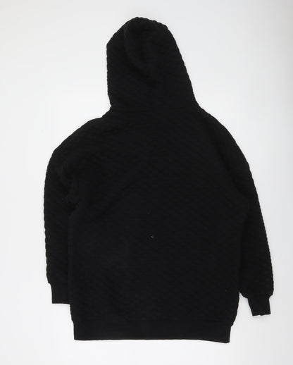 Threadbare Womens Black Quilted Pullover Hoodie Size 6