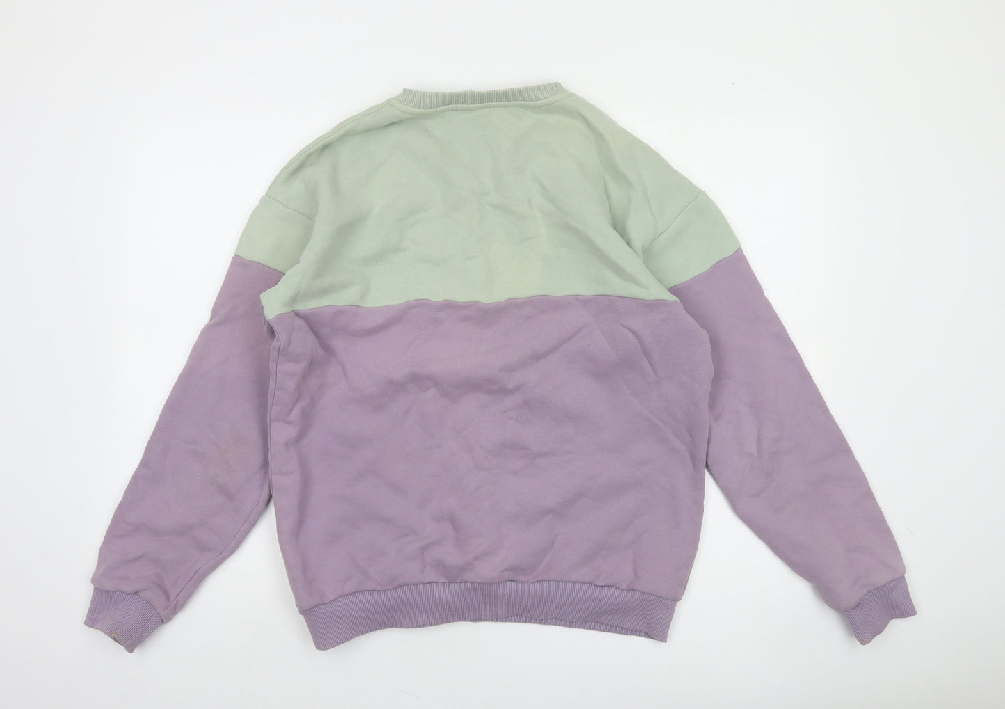 Bound Womens Lilac & Mint Colourblock Crew Neck Cotton Sweatshirt M