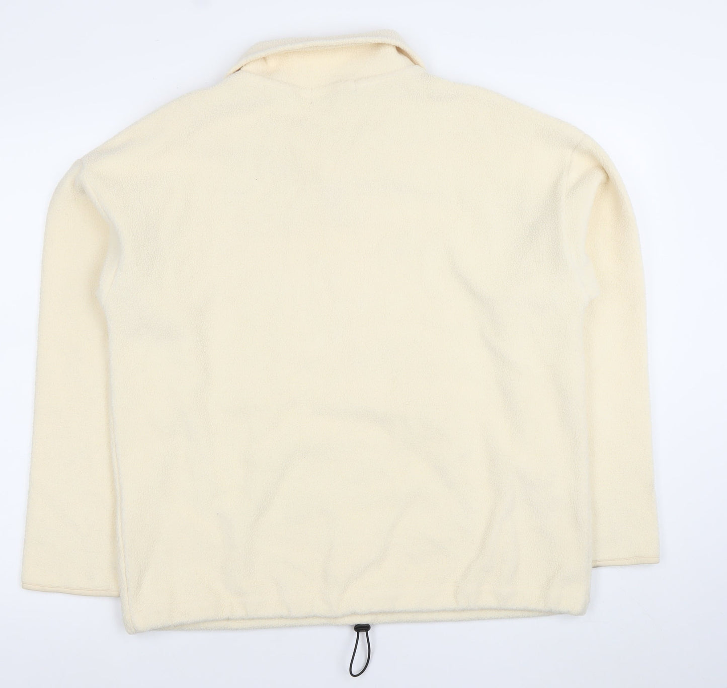 Exerify Women Beige Fleece 1/4 Zip Pullover Sweatshirt Size S