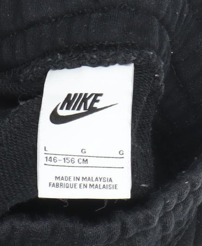 Nike Girls Black Jogger Trousers Size 146cm Fleece Sports Sweatpants