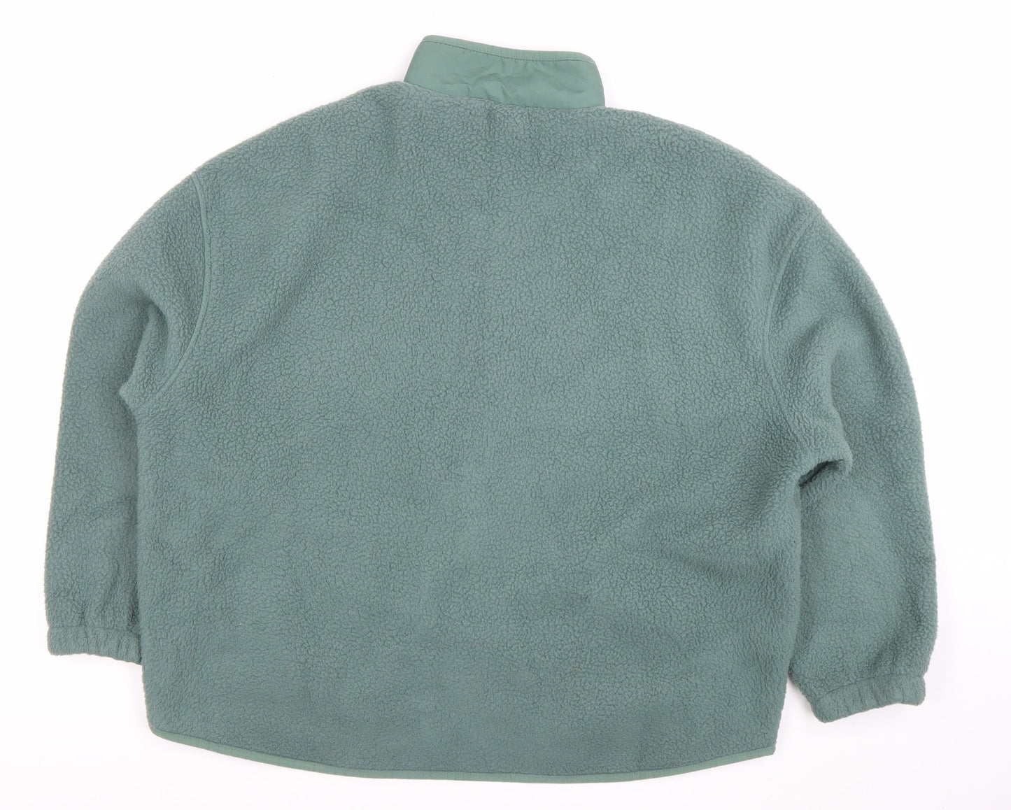Dames Stores Womens Green Fleece Jacket Size 14 Relaxed Fit Warm Zip Pockets