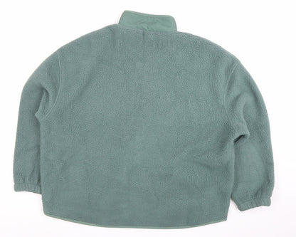 Dames Stores Womens Green Fleece Jacket Size 14 Relaxed Fit Warm Zip Pockets