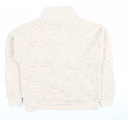 Dunnes Women Beige 1/2 Zip Fleece Pullover Sweatshirt XS
