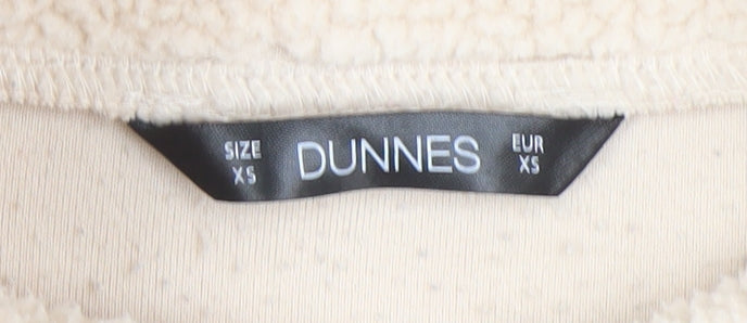 Dunnes Women Beige 1/2 Zip Fleece Pullover Sweatshirt XS