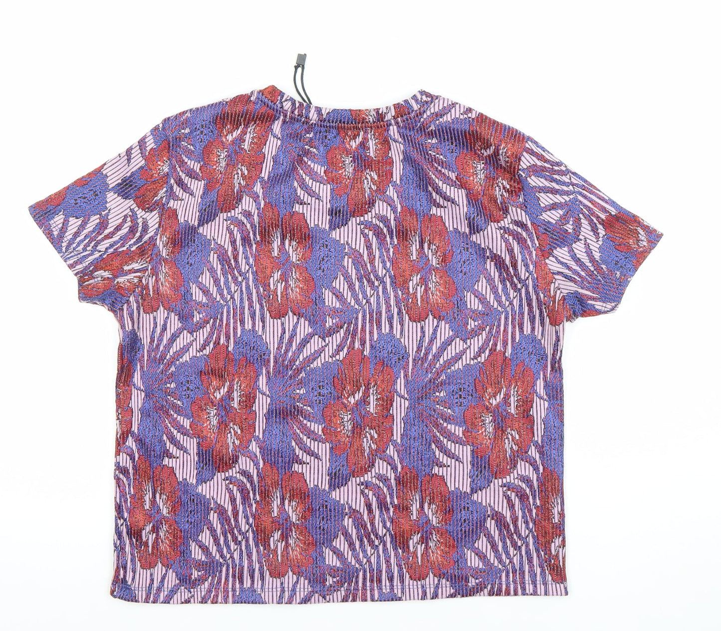 Zara Trafaluc Women's Multicoloured Floral Short Sleeve T-Shirt Size S