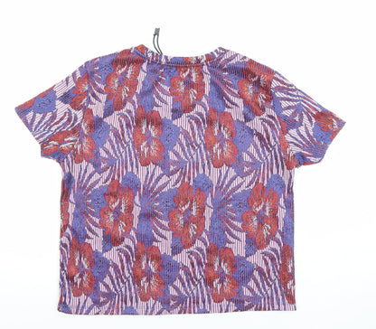 Zara Trafaluc Women's Multicoloured Floral Short Sleeve T-Shirt Size S