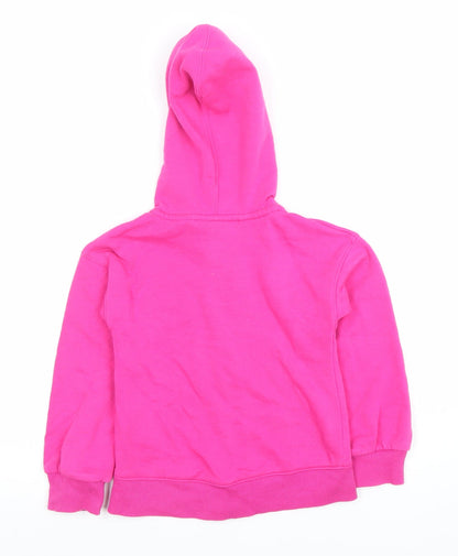Under Armour Girls Pink Full Zip Hoodie 3-4 Years Fleece Lined Logo