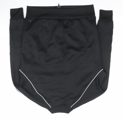 adidas Women Black Full Zip Hoodie Sweatshirt Size 14 Classic Style