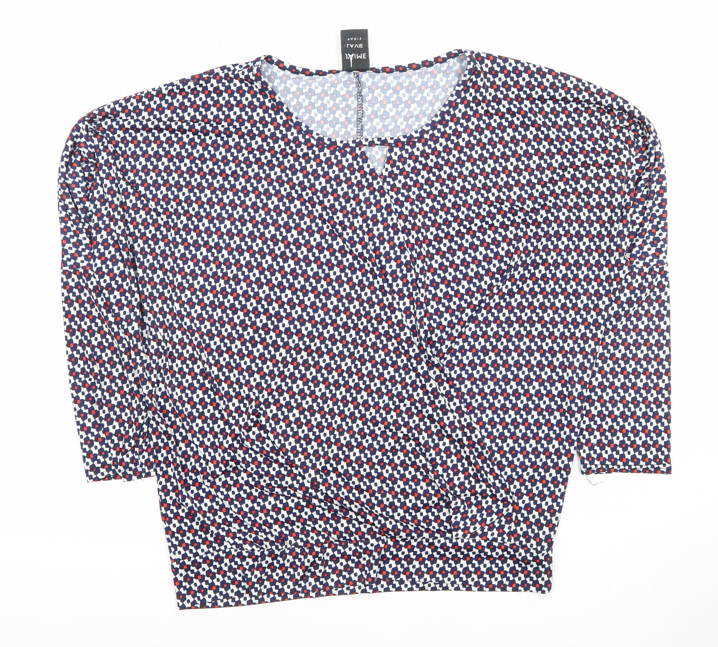 Jaime La Vie Paris Women's Multicoloured Geometric Wrap Blouse Size L