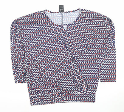 Jaime La Vie Paris Women's Multicoloured Geometric Wrap Blouse Size L