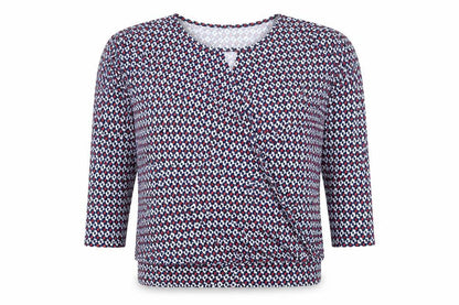Jaime La Vie Paris Women's Multicoloured Geometric Wrap Blouse Size L
