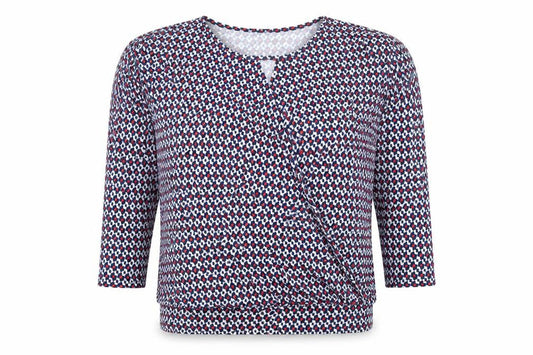 Jaime La Vie Paris Women's Multicoloured Geometric Wrap Blouse Size L