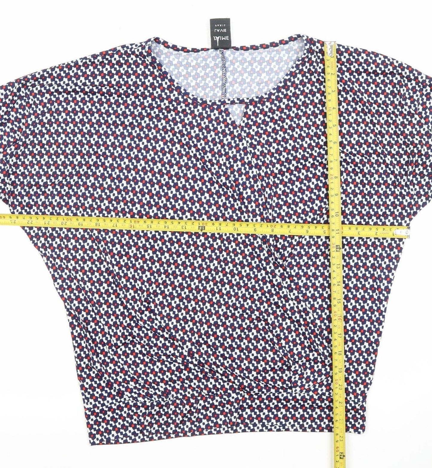 Jaime La Vie Paris Women's Multicoloured Geometric Wrap Blouse Size L