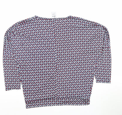 Jaime La Vie Paris Women's Multicoloured Geometric Wrap Blouse Size L