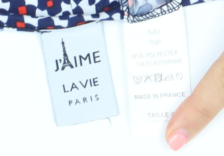 Jaime La Vie Paris Women's Multicoloured Geometric Wrap Blouse Size L