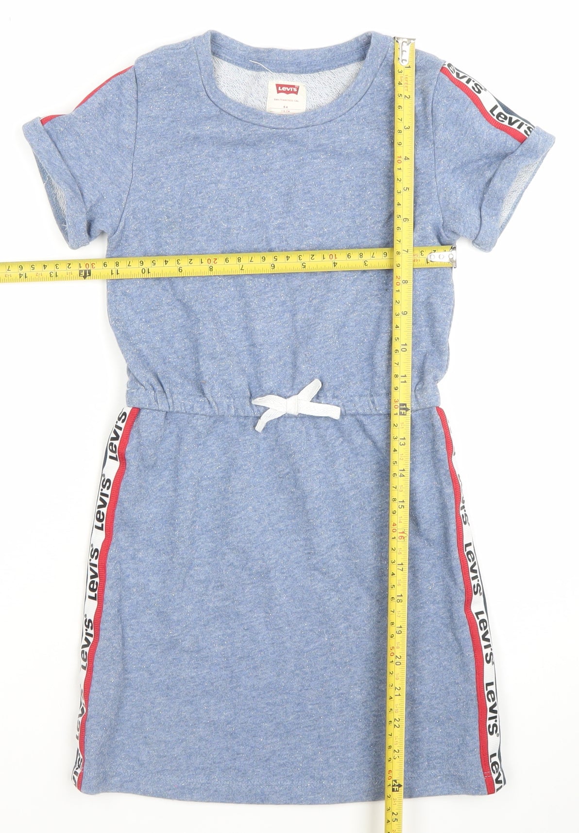 Levi's Girls Blue Short Sleeve T-Shirt Dress 6 Years Casual