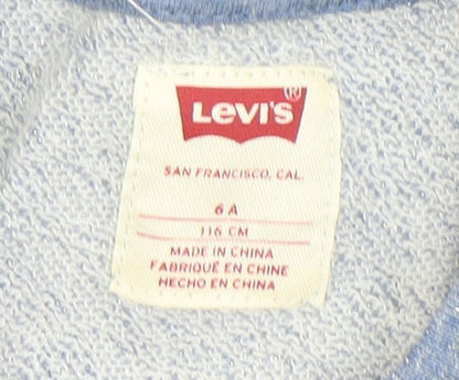 Levi's Girls Blue Short Sleeve T-Shirt Dress 6 Years Casual