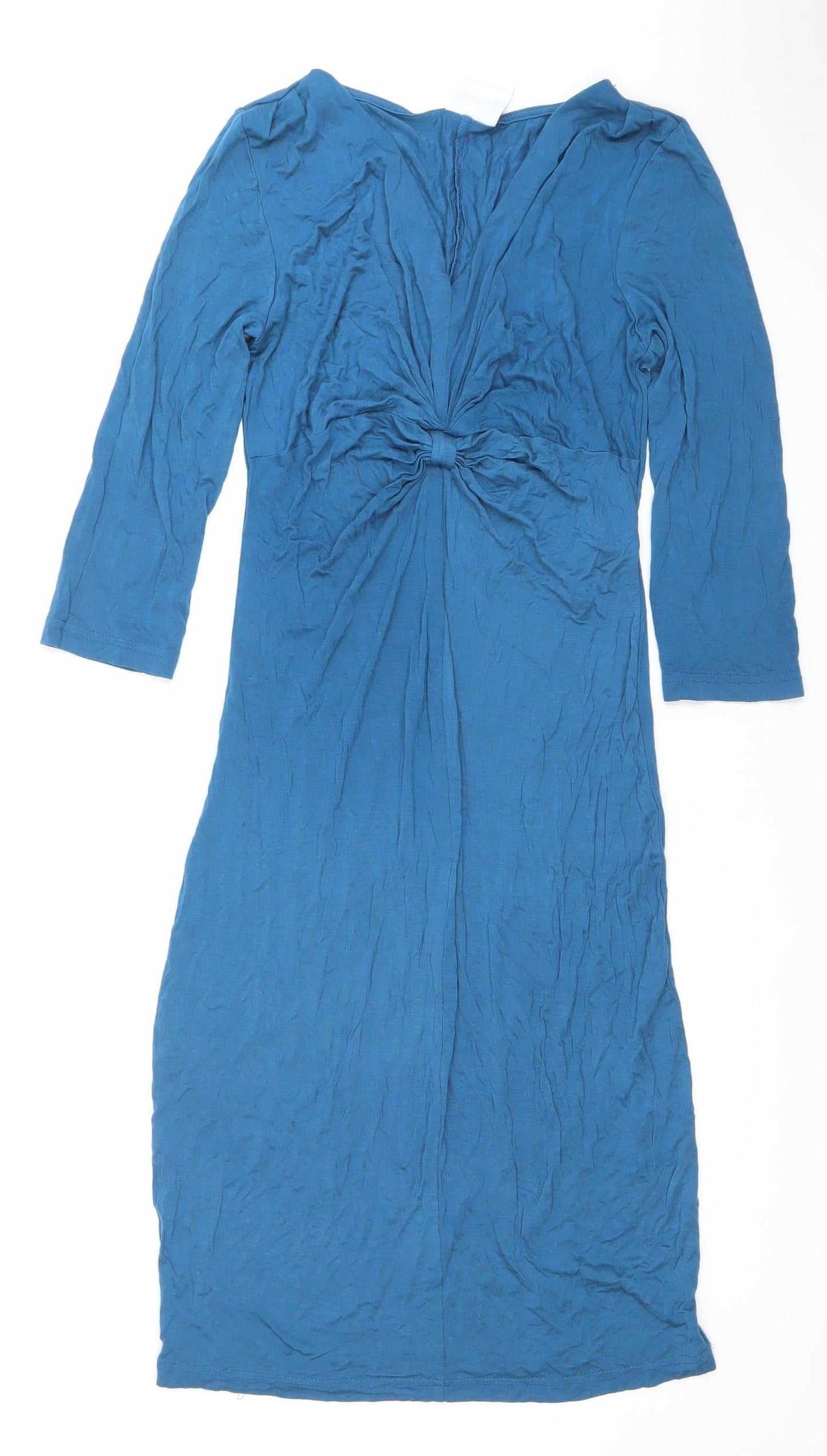 Mammalicious Blue Bodycon Midi Maternity Dress Size S Long Sleeve