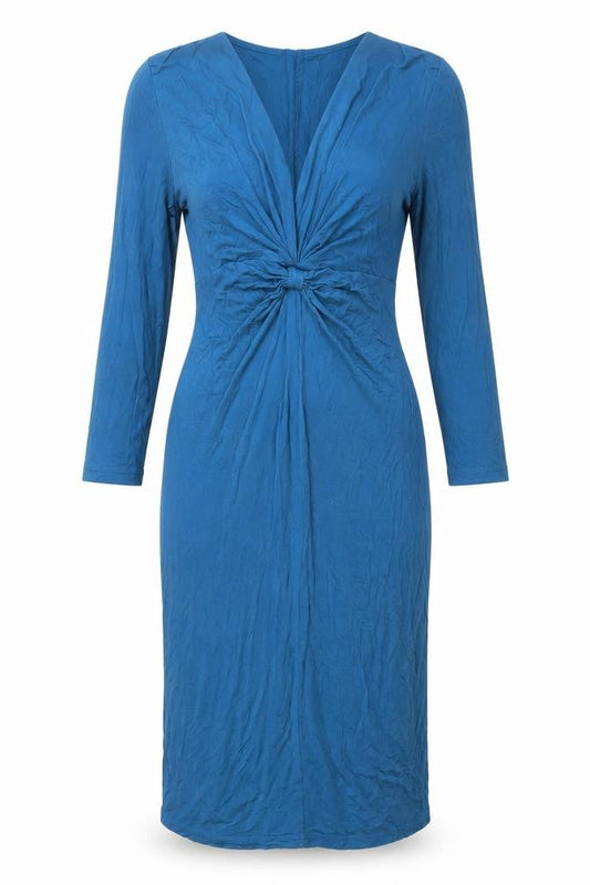 Mammalicious Blue Bodycon Midi Maternity Dress Size S Long Sleeve