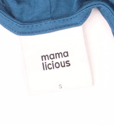 Mammalicious Blue Bodycon Midi Maternity Dress Size S Long Sleeve