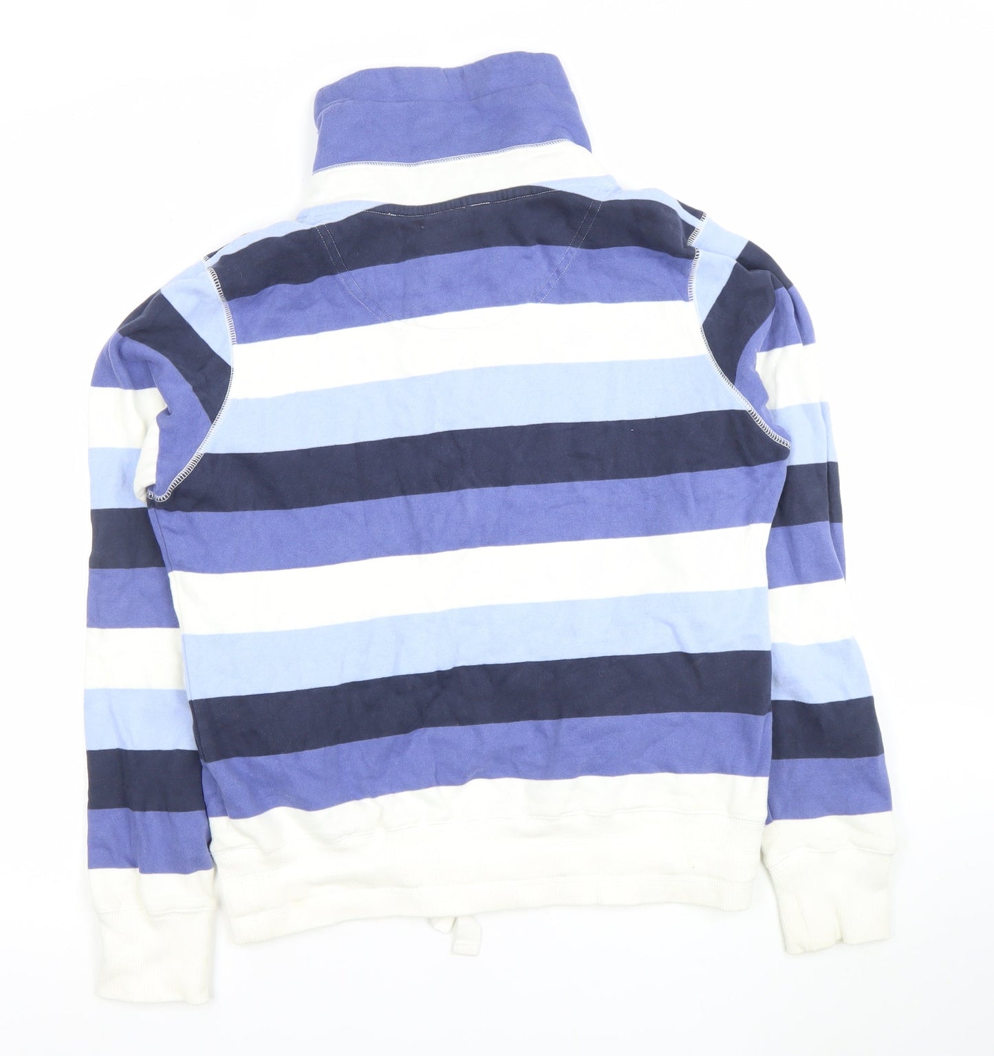 Marks and Spencer Womens Blue Striped Henley Sweatshirt UK 12