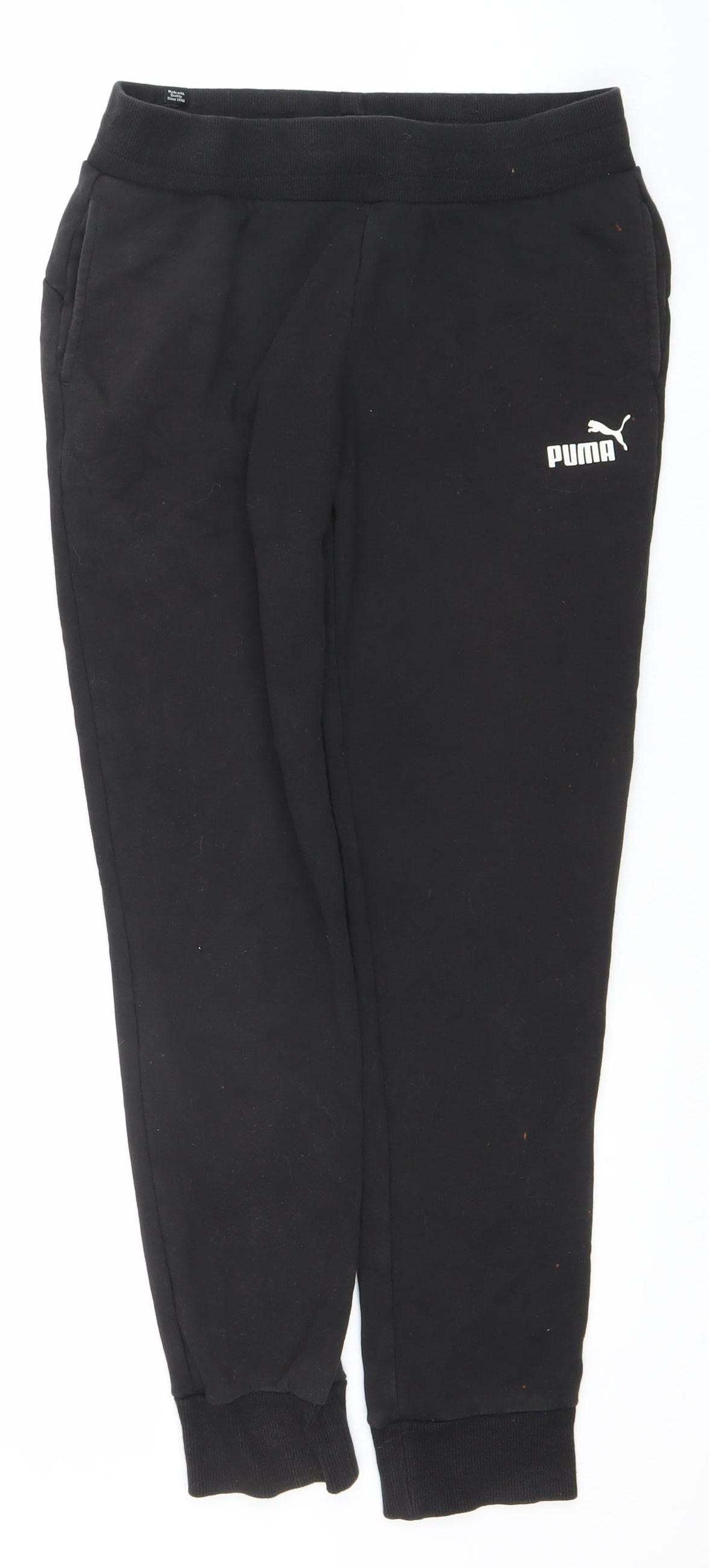 Puma Women Black Jogger Sweatpants Size 12 Cotton Blend